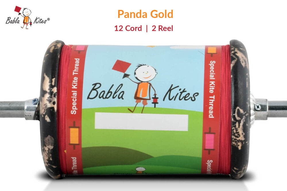 Panda Gold 12 Cord Manjha (250gm/2200 Meter) Extra Strong Kite Thread Cutting Manjha + Free Shipping 1