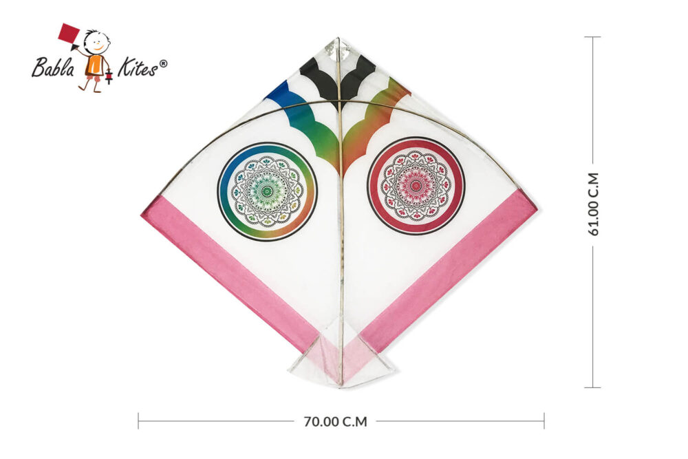 Babla 40 White Designer Ponia Kites (Size 70*61 Centimeter) + Free Shipping