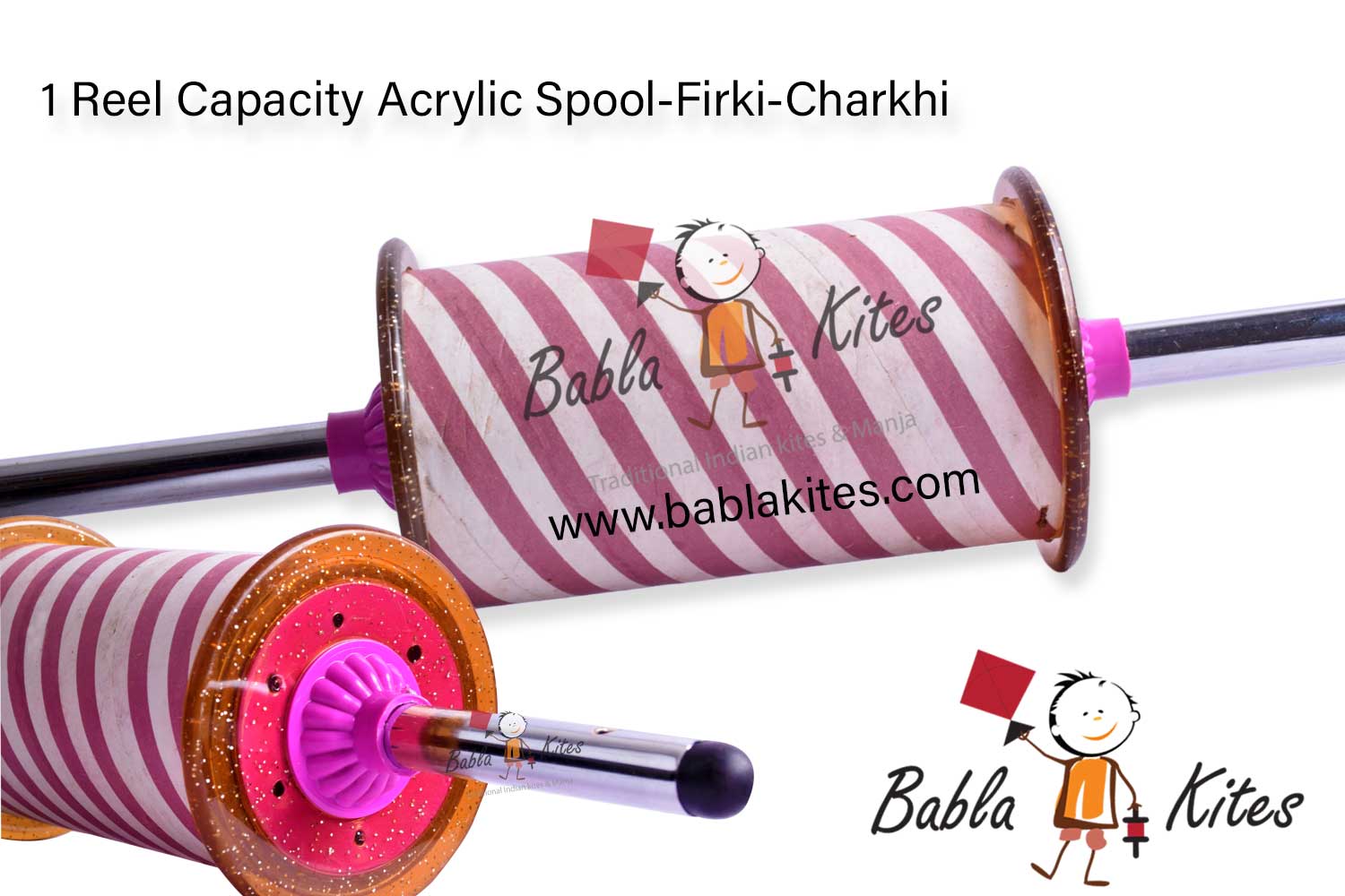 1 Reel Capacity Empty Acrylic Spool/Firki/Charkhi For Kite Flying + Free Shipping 3