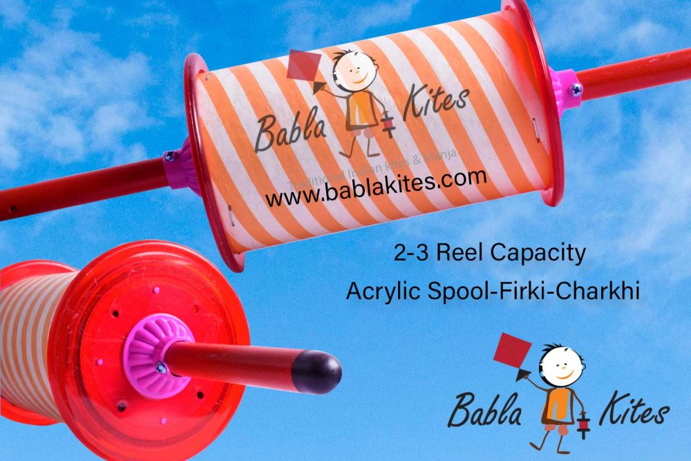 2 Reel Capacity Empty Acrylic Spool/Firki/Charkhi For Kite Flying + Free Shipping 2