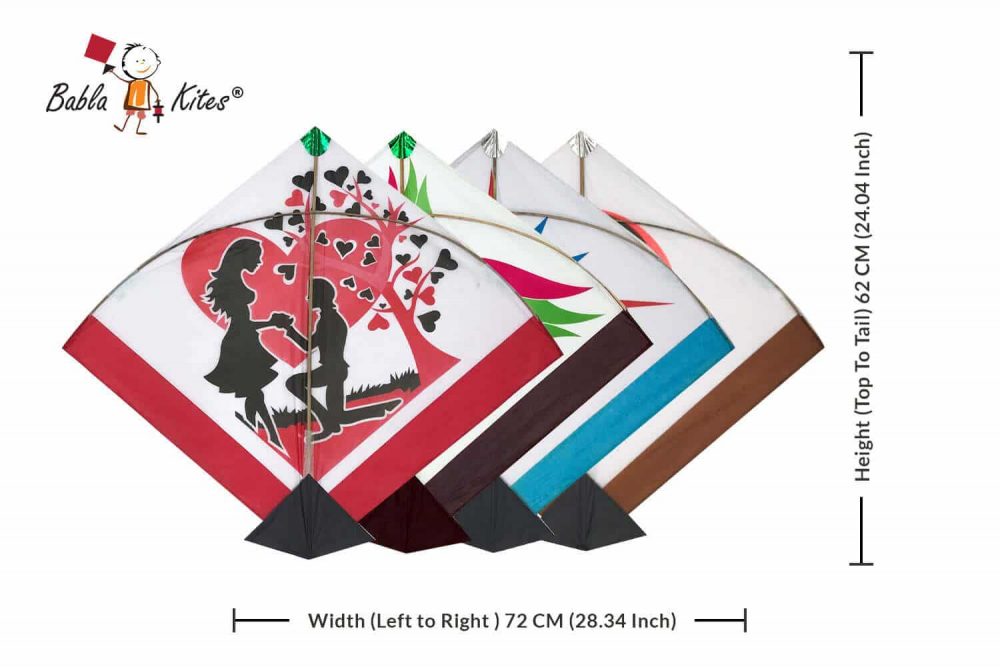 Babla 40 Designer Baana White Ponia Kites (Size 72*62 Centimeter) 0.75 Tawa Kites + Free Shipping 1