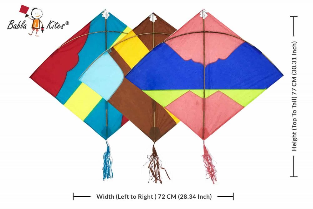 Babla 40 Baana Designer Ponia Kites Height (Top To Tail) 77 CM (30.31 Inch)- width(Left to Right ) 72 CM (28.34 Inch) (0.75 Tawa) + Free Shipping) 3