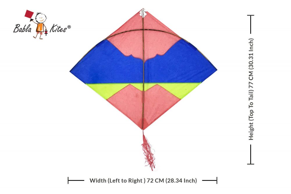 Babla 40 Baana Designer Ponia Kites Height (Top To Tail) 77 CM (30.31 Inch)- width(Left to Right ) 72 CM (28.34 Inch) (0.75 Tawa) + Free Shipping) 2
