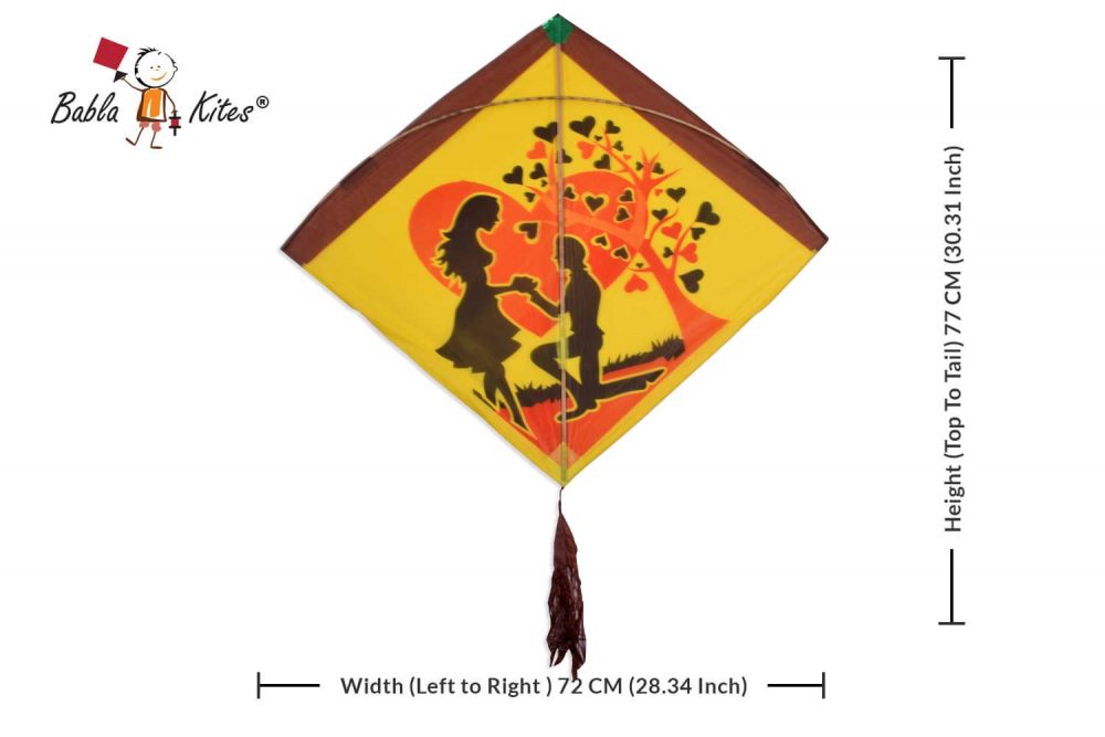 Babla 40 Baana Yellow Designer Ponia Kites Height (Top To Tail) 77 CM (30.31 Inch)- width(Left to Right ) 72 CM (28.34 Inch) (0.75 Tawa) + Free Shipping) 3