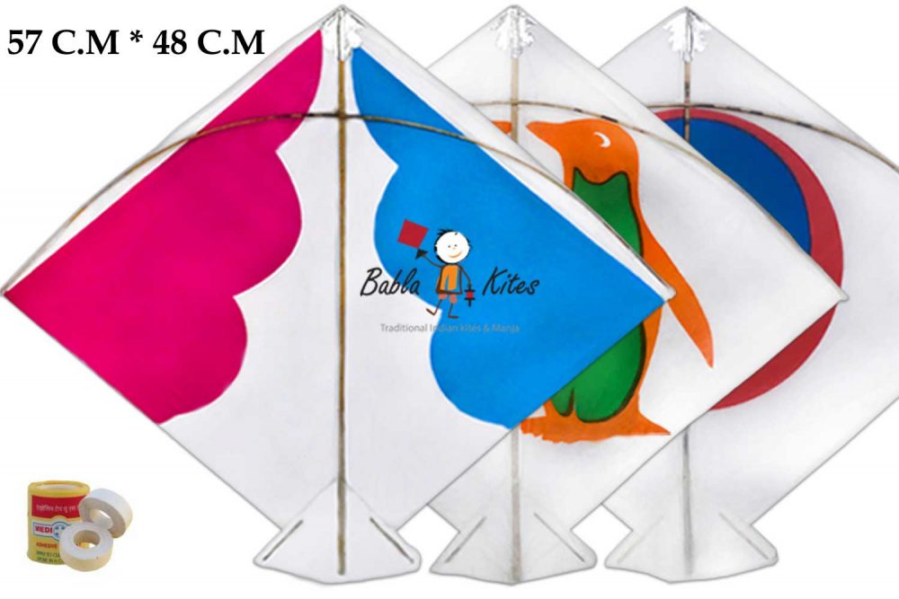 40 White Design Fighter Patang Kites (Size 57*48 Centimeters) + Free Shipping 1