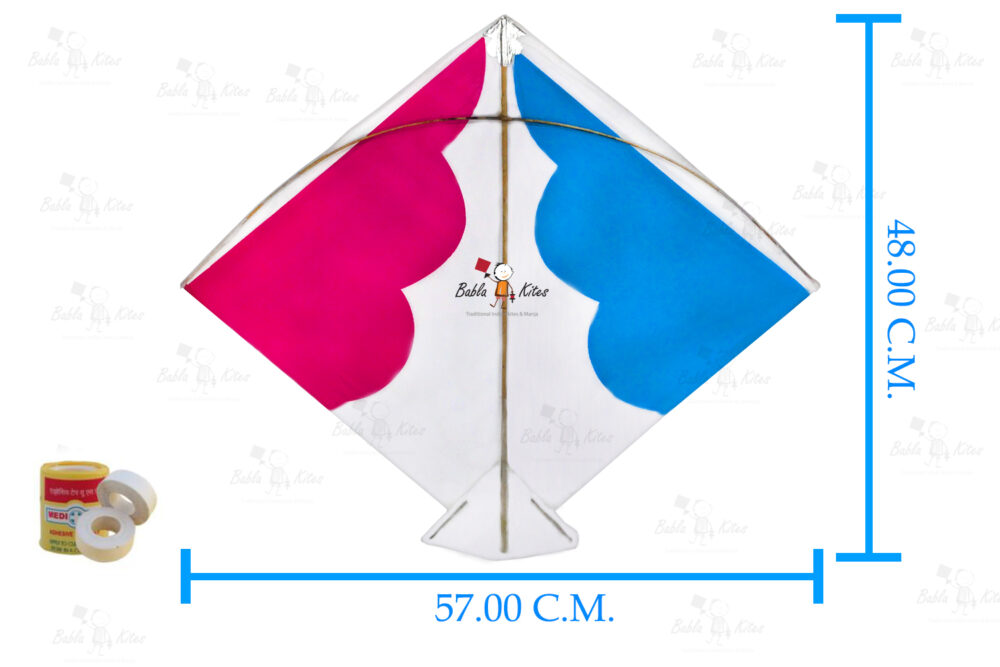 40 White Design Fighter Patang Kites (Size 57*48 Centimeters) + Free Shipping
