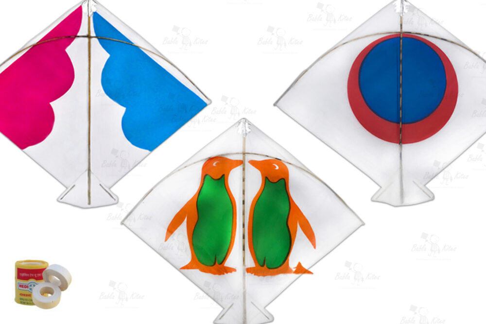 40 White Design Fighter Patang Kites (Size 57*48 Centimeters) + Free Shipping