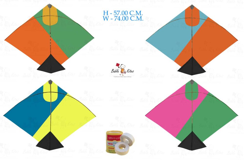 Babla 40 Designer Fighter Ponia Cheel Kites (Size 74*57 Centimeter)