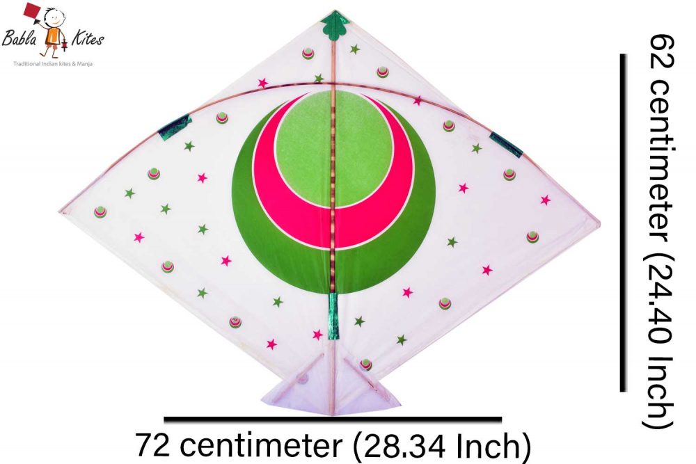 Babla 40 Designer White Ponia Cheel Kites (Chand & Mor) (Size 72*62 Centimeter) 0.75 Tawa Kites + Free Shipping 2