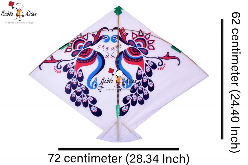 Babla 40 Designer White Ponia Cheel Kites (Chand & Mor) (Size 72*62 Centimeter) 0.75 Tawa Kites + Free Shipping 3