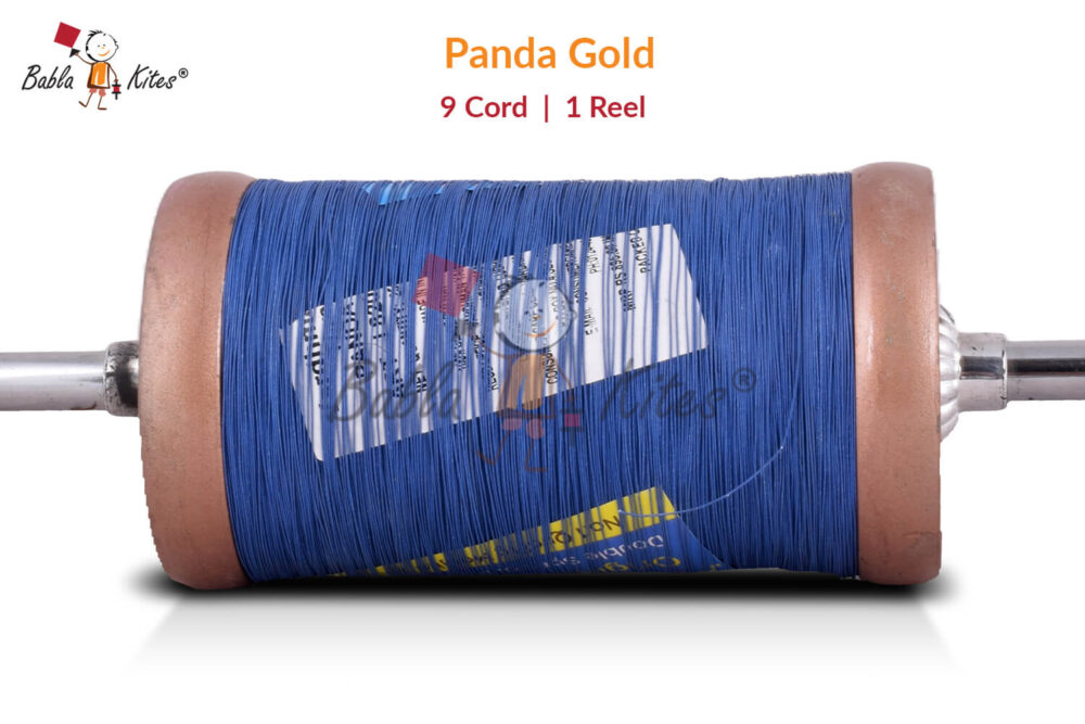Panda Gold 12 Cord Manjha with Wooden Spool (1 Reel) Extra Strong Kite Thread Cutting Manjha + Free Shipping 1