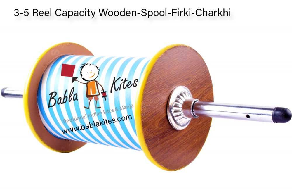 3-5 Reel Capacity Empty Wooden Spool/Firki/Charkhi For Kite Flying + Free Shipping 1