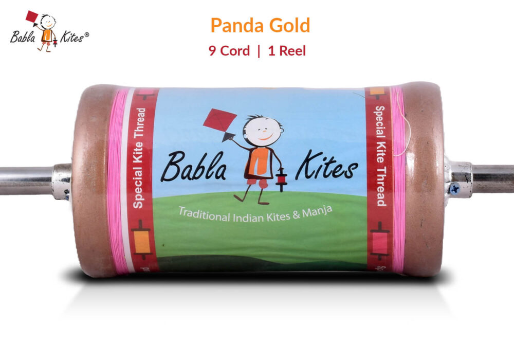 Panda Gold 9 Cord Manjha (1 Reel) Extra Strong Kite Thread Cutting Manjha + Free Shipping 2