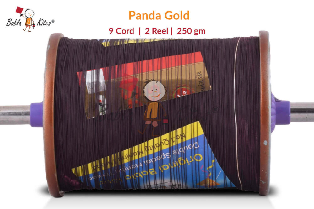 Panda Gold 9 Cord Manjha (2.5 Reel / 2500 Meter) Extra Strong Kite Thread Cutting Manjha + Free Shipping 1