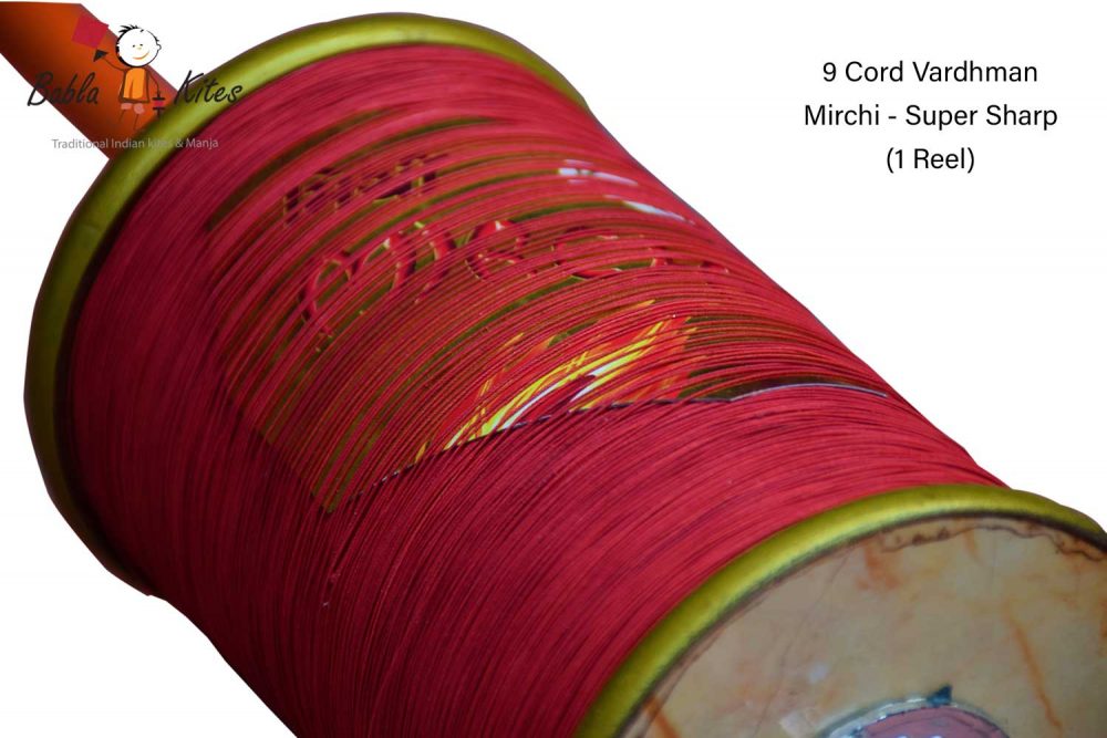 9 Cord Vardhaman Mirchi Super Sharp Manjha (1 Reel) Made by Bareli Experts + Free Shipping 2