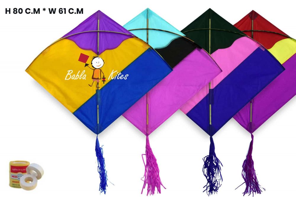 Babla 40 Colour Indian Adadhiya Rocket Kat Kites (Size 80*61 Centimeters) + Free Shipping