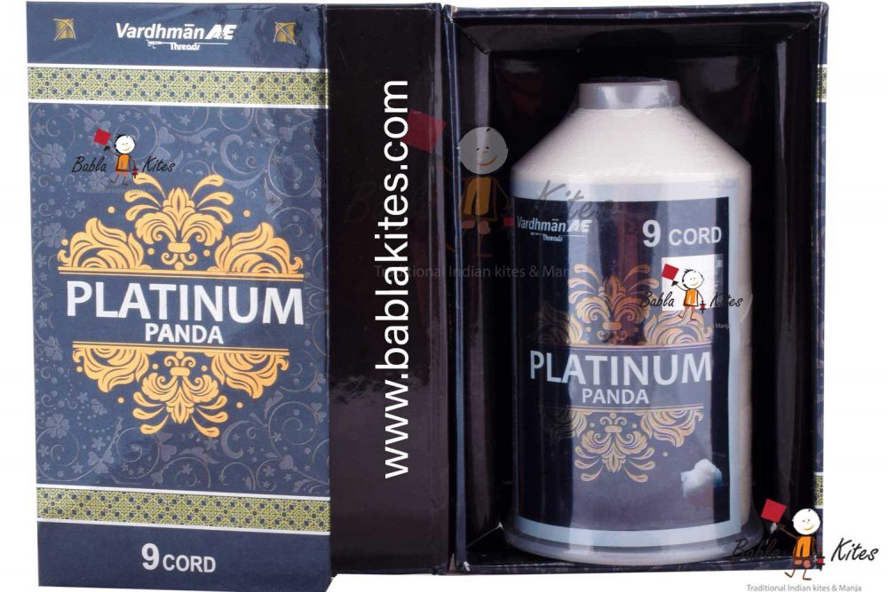 9 Cord Vardhaman Platinum Panda White Cotton Thread for Kite Flying (Original) 250gm Magnet box + Free Shipping 2
