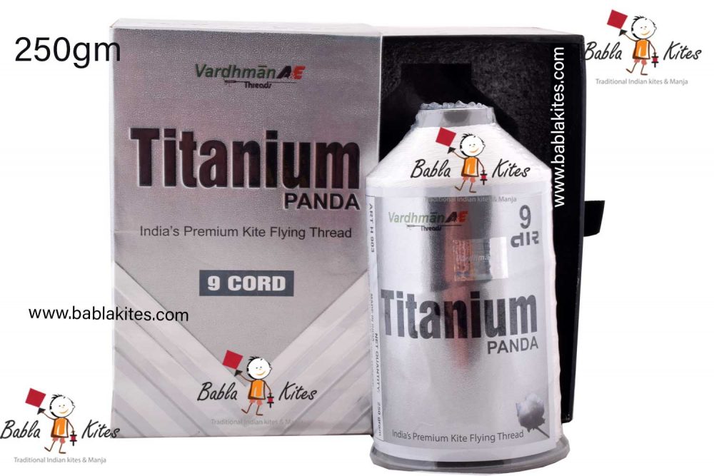 9 Cord Vardhaman Titanium Panda White Cotton Thread for Kite Flying (Original) 250gm Magnet box + Free Shipping 2
