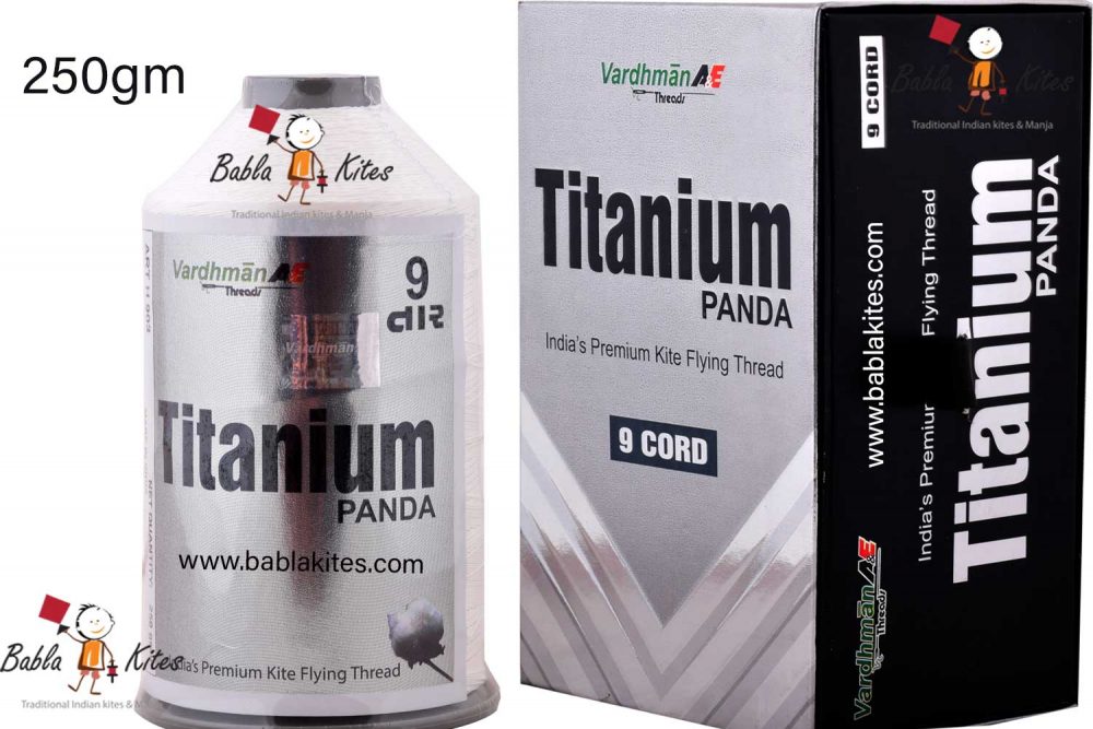 9 Cord Vardhaman Titanium Panda White Cotton Thread for Kite Flying (Original) 250gm Magnet box + Free Shipping 1