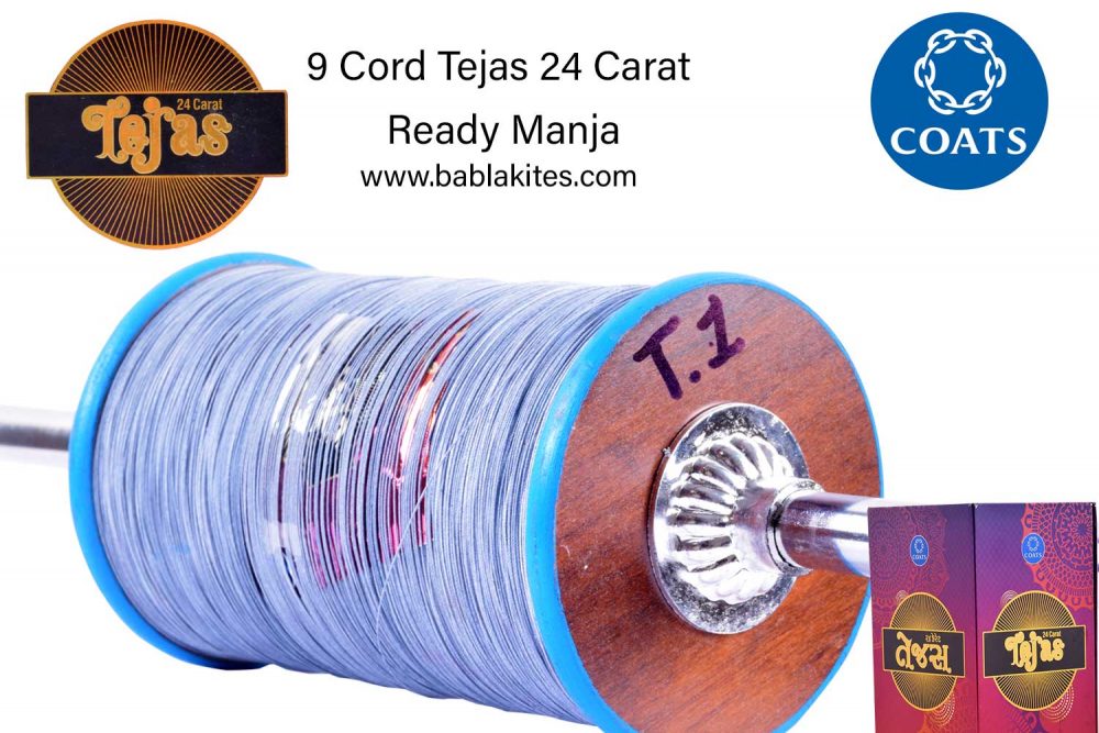 Coats Tejas 24 Carat 9 Cord Manjha (1 Reel) Extra Strong & Alternative to YKC Manjha (6 Time Coating Manjha) + Free Shipping 2
