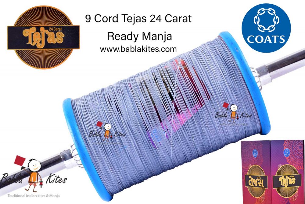 Coats Tejas 24 Carat 9 Cord Manjha (1 Reel) Extra Strong & Alternative to YKC Manjha + Free Shipping 1