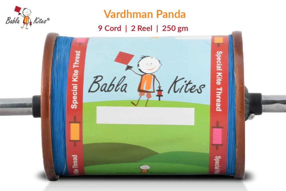 9 Cord Panda No. 5 Maidani Bareilly Manjha With Wooden Spool (2 Reel) Sharp Kite Flying Manjha + Free Shipping 2