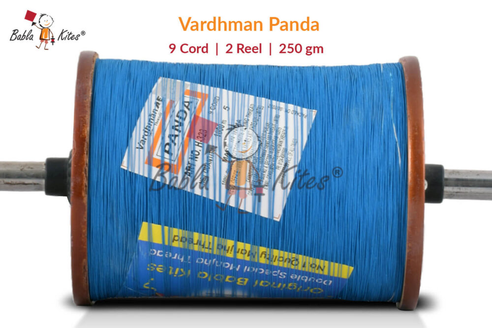 9 Cord Panda No. 5 Maidani Bareilly Manjha With Wooden Spool (2 Reel) Sharp Kite Flying Manjha + Free Shipping 1