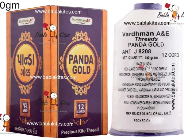 12 Cord Panda Gold White Thread for Kite Flying