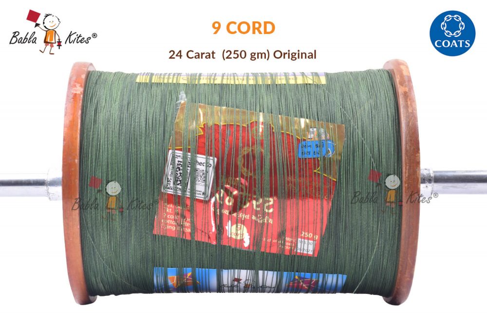 9 Cord Coats 24 Carat Manjha (250 gm/2.5 Reel) Made by Bareli Experts + Free Shipping 1