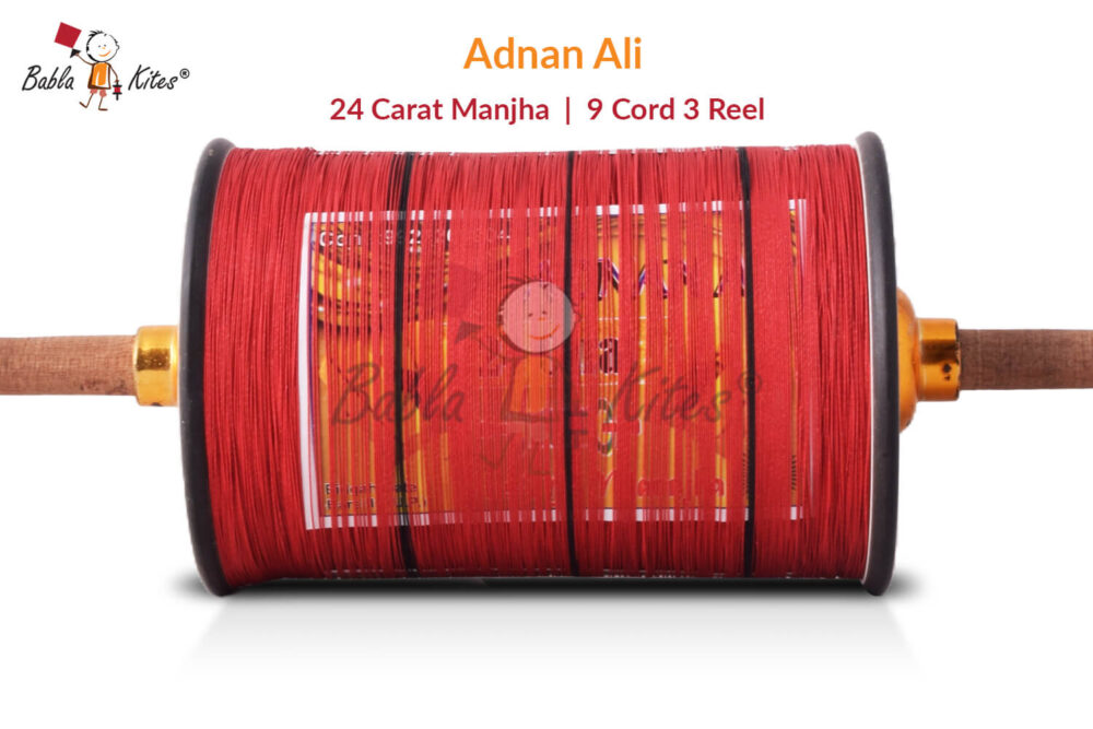 Original Adnan Ali 24 Carat Article - Tilismi Manjha 9 Cord (3 Reel) Extra Strong Kite Thread Cutting Manjha + Free Shipping 1