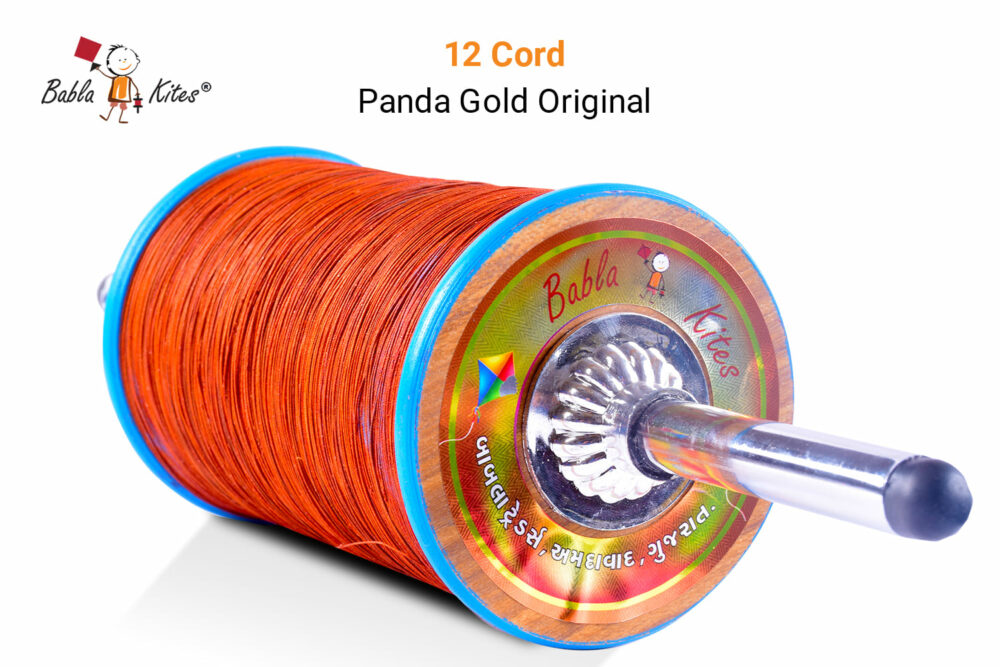 Panda Gold 12 Cord Manjha with Wooden Spool (1 Reel)
