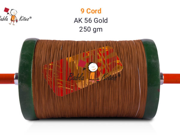 9 Cord AK56 Gold Manjha (250 gm/2.5 Reel)
