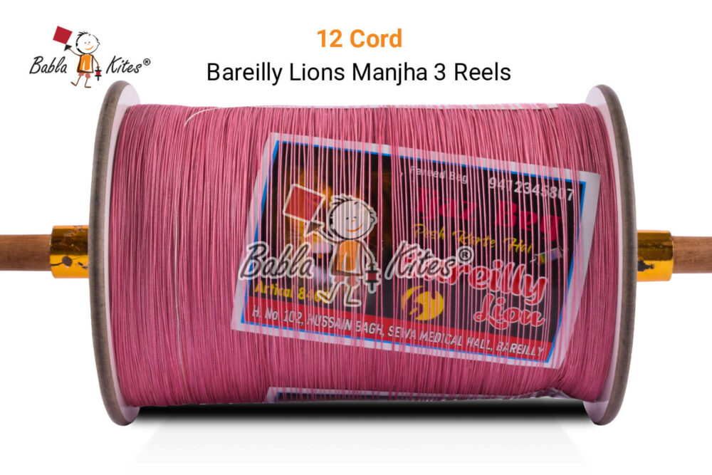 Bareilly Lion's Original Manjha - 12 Cord 3 Reel Manjha