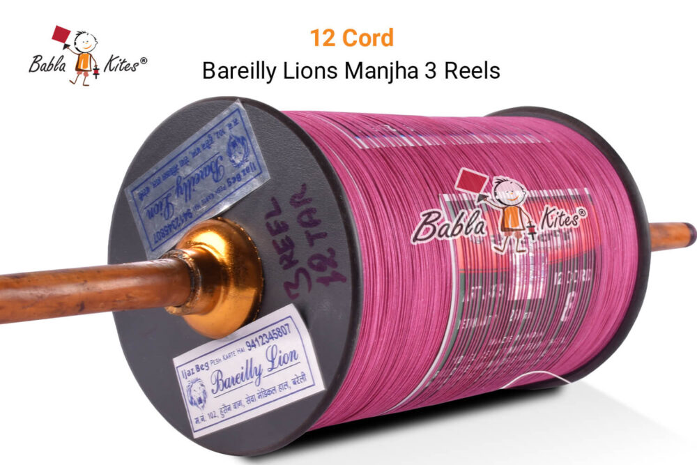 Bareilly Lion's Original Manjha - 12 Cord 3 Reel Manjha