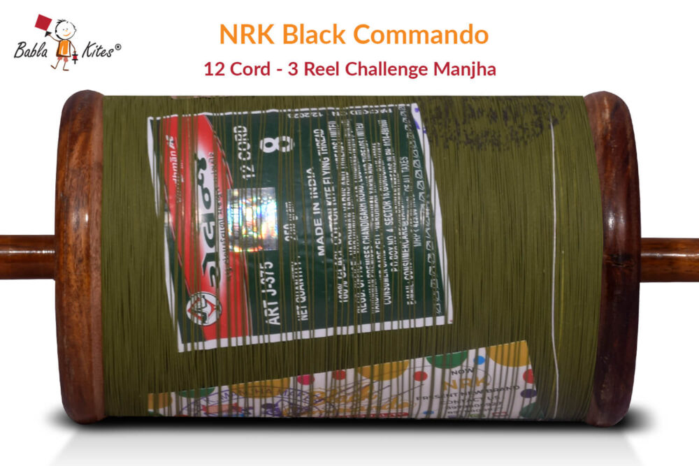 Original NRK Black Commando 12 Cord Challenge Manjha (3 Reel) + Free Shipping