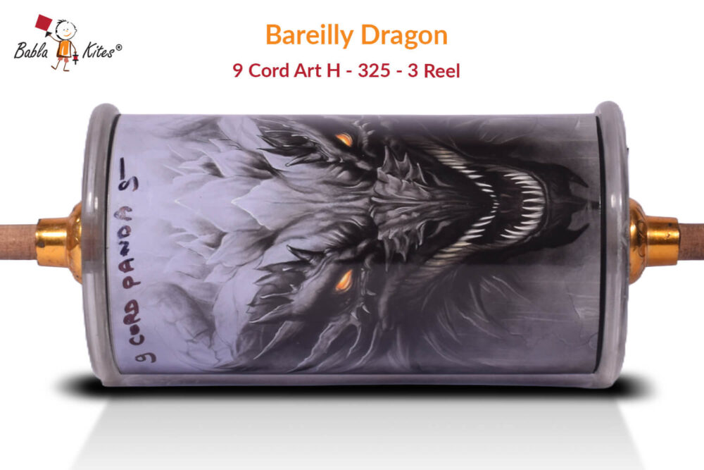 Original Bareilly Dragon 9 Cord Panda Art-H 325 Manjha (3 Reel) by Ijaz Beg + Free Shipping