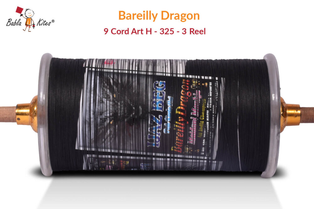 Original Bareilly Dragon 9 Cord Panda Art-H 325 Manjha (3 Reel) by Ijaz Beg + Free Shipping