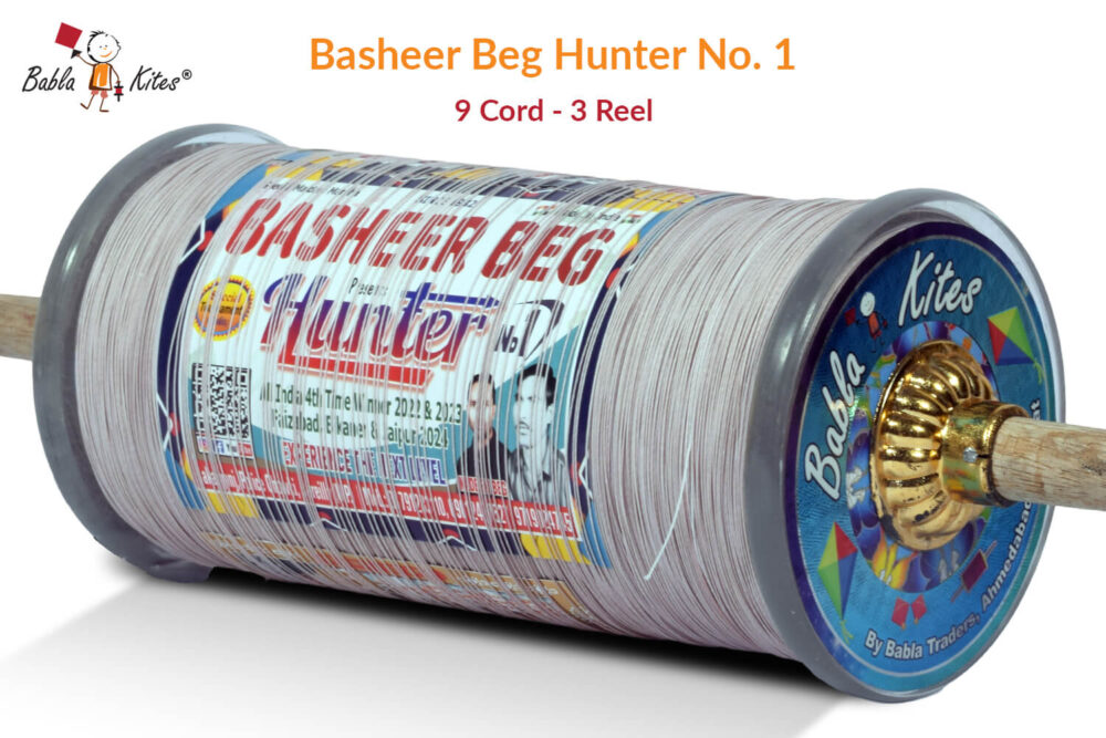 Original Basheer Beg Hunter No. 1 - 9 Cord Panda No. 5 Manjha (3 Reel) + Free Shipping