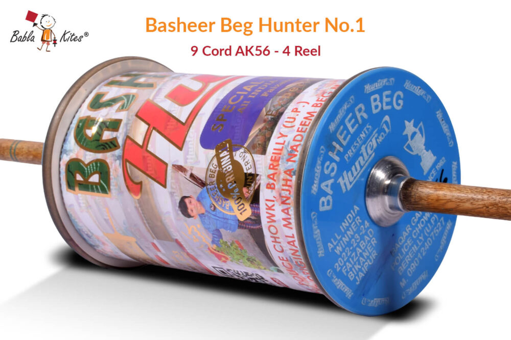 Exclusive Basheer Beg Hunter No. 1 - 9 Cord AK56 Platinum Plus Manjha (4 Reel) + Free Shipping
