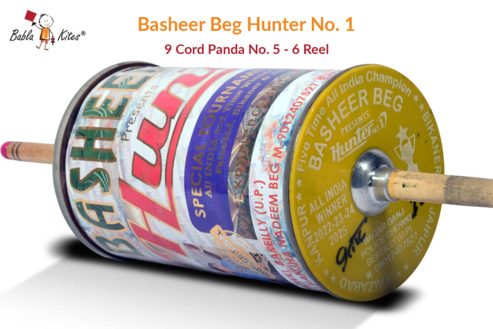 Original Basheer Beg Hunter No. 1 - 9 Cord Panda No. 5 Manjha (6 Reel)+ Free Shipping