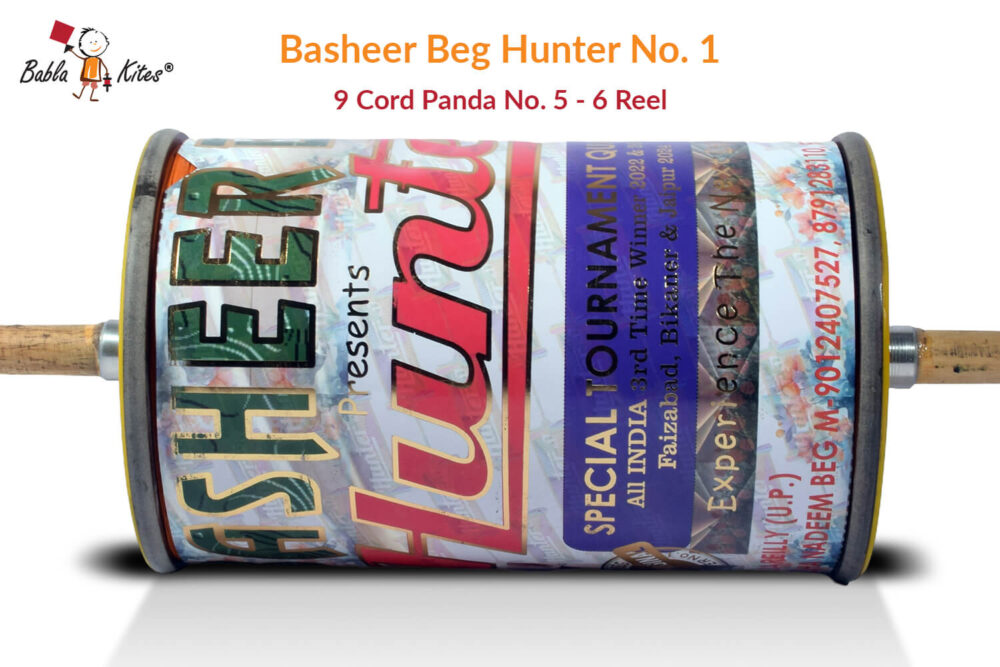 Original Basheer Beg Hunter No. 1 - 9 Cord Panda No. 5 Manjha (6 Reel)+ Free Shipping