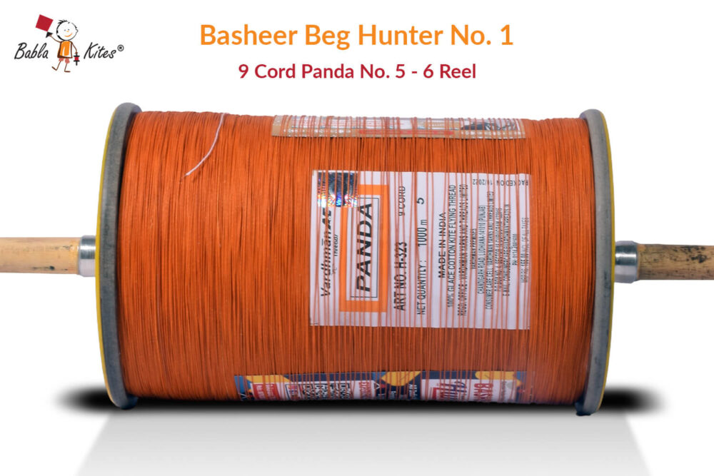 Original Basheer Beg Hunter No. 1 - 9 Cord Panda No. 5 Manjha (6 Reel)+ Free Shipping