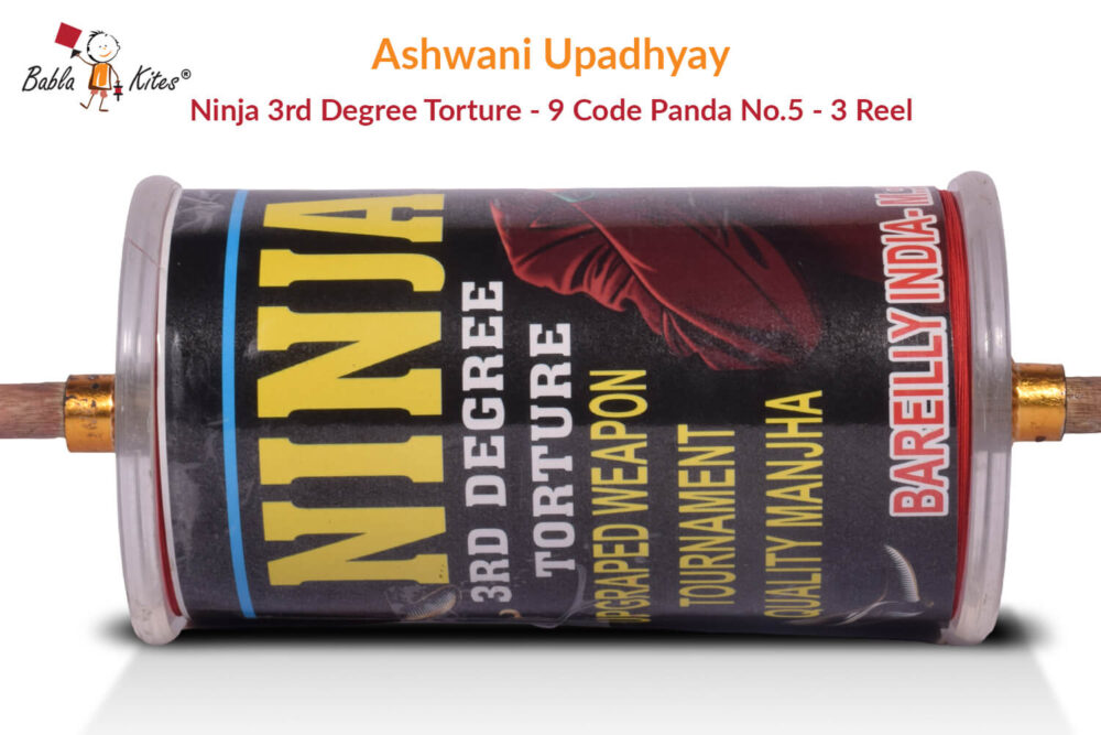 Ashwani Upadhyay Ninja 3rd Degree Torture - 9 Cord Panda no. 5 (3 Reel) Manjha + Free Shipping