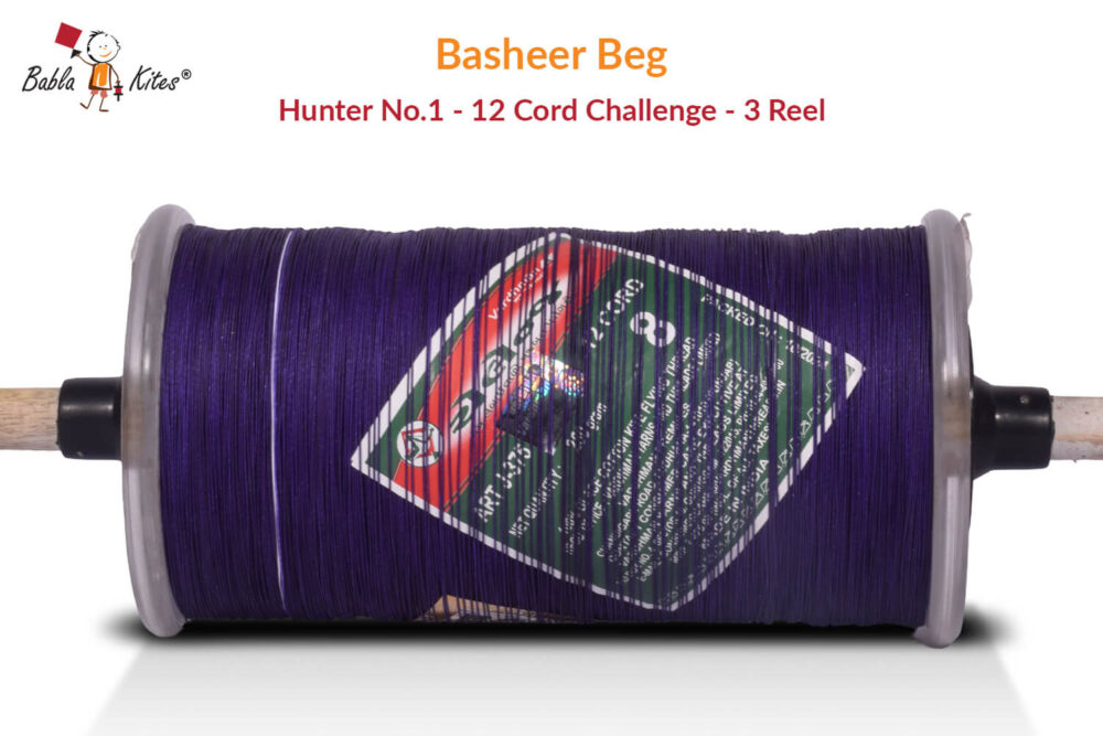 Original Basheer Beg Hunter No. 1 - 12 Cord Challenge Manjha (3 Reel) + Free Shipping