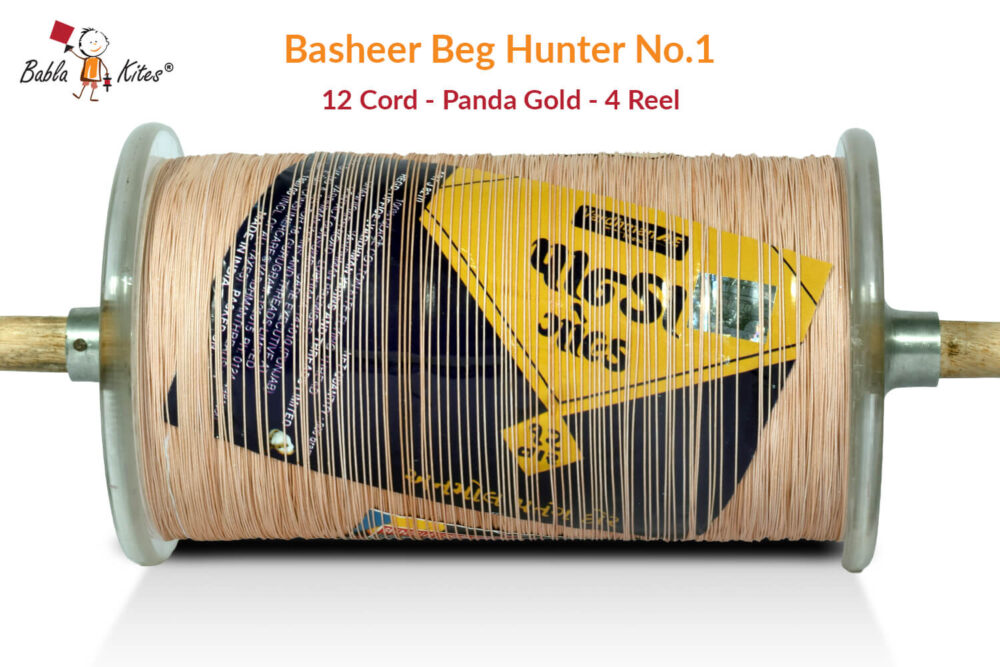 Original Basheer Beg Hunter No. 1 - 12 Cord Panda Gold Manjha (4 Reel) + Free Shipping