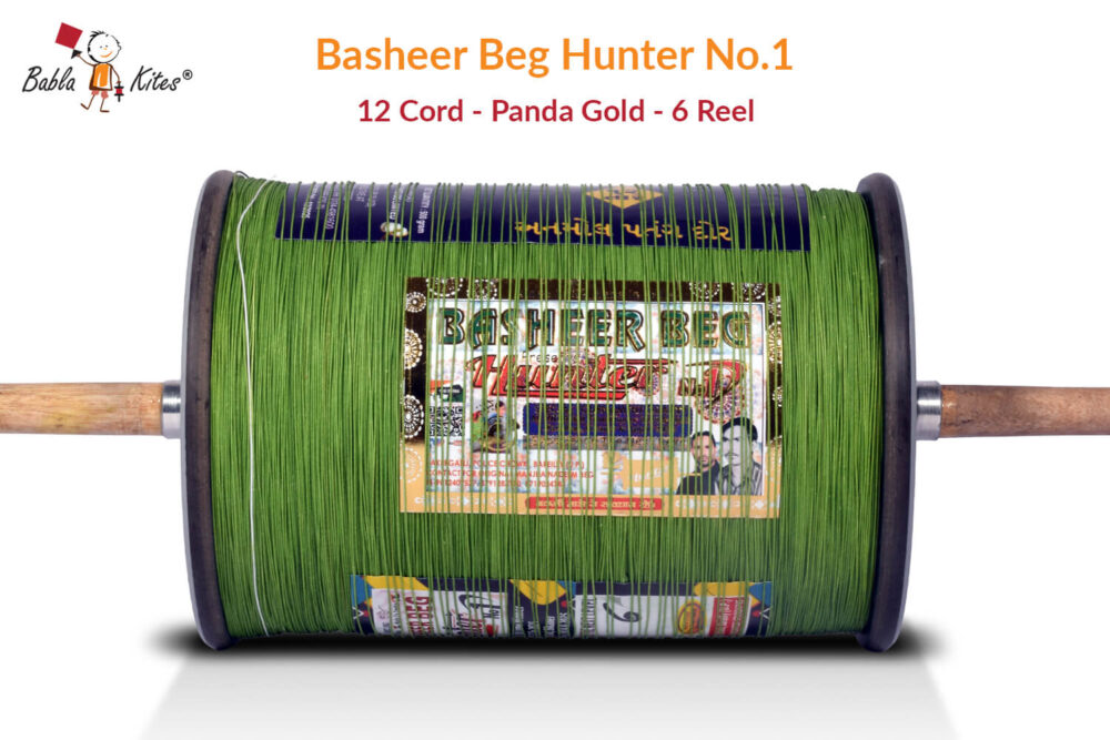 Original Basheer Beg Hunter No. 1 - 12 Cord Panda Gold Manjha (6 Reel) + Free Shipping