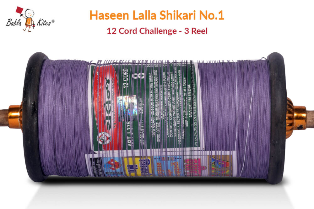 Original Haseen Lalla Shikari No. 1 - 12 Cord Challenge (3 Reel) Manjha + Free Shipping