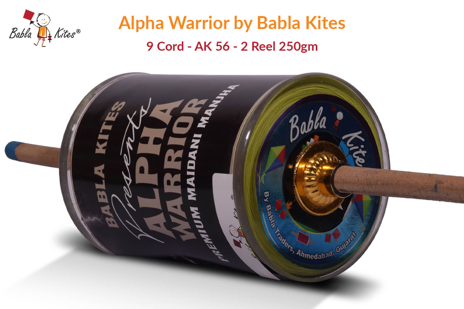 alpha-warrior-by-babla-kites-9-cord-ak56-2-reel-250gm1 Alpha Warrior 9 Cord AK56 Platinum (2 Reel) By Babla Kites