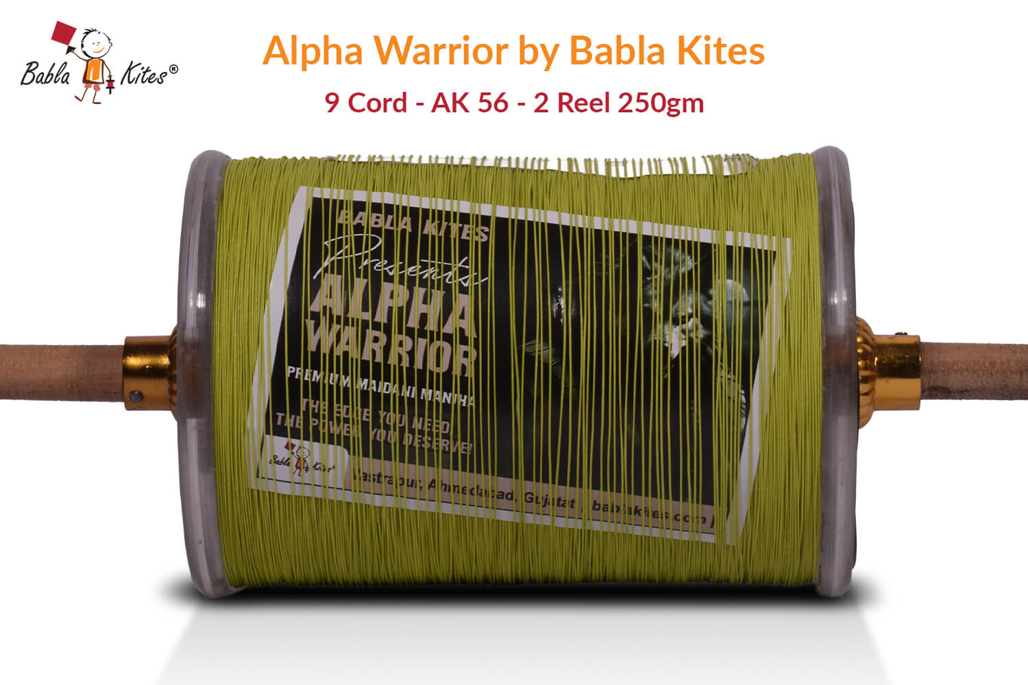 alpha-warrior-by-babla-kites-9-cord-ak56-2-reel-250gm2 Alpha Warrior 9 Cord AK56 Platinum (2 Reel) By Babla Kites