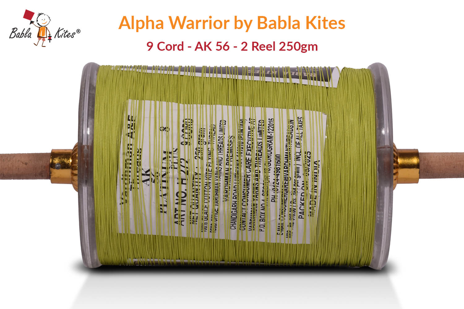 alpha-warrior-by-babla-kites-9-cord-ak56-2-reel-250gm3 Alpha Warrior 9 Cord AK56 Platinum (2 Reel) By Babla Kites
